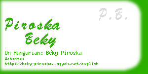 piroska beky business card